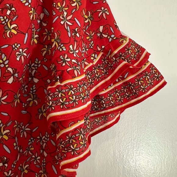 Max Studio Red Floral top 1X - Picture 3 of 4